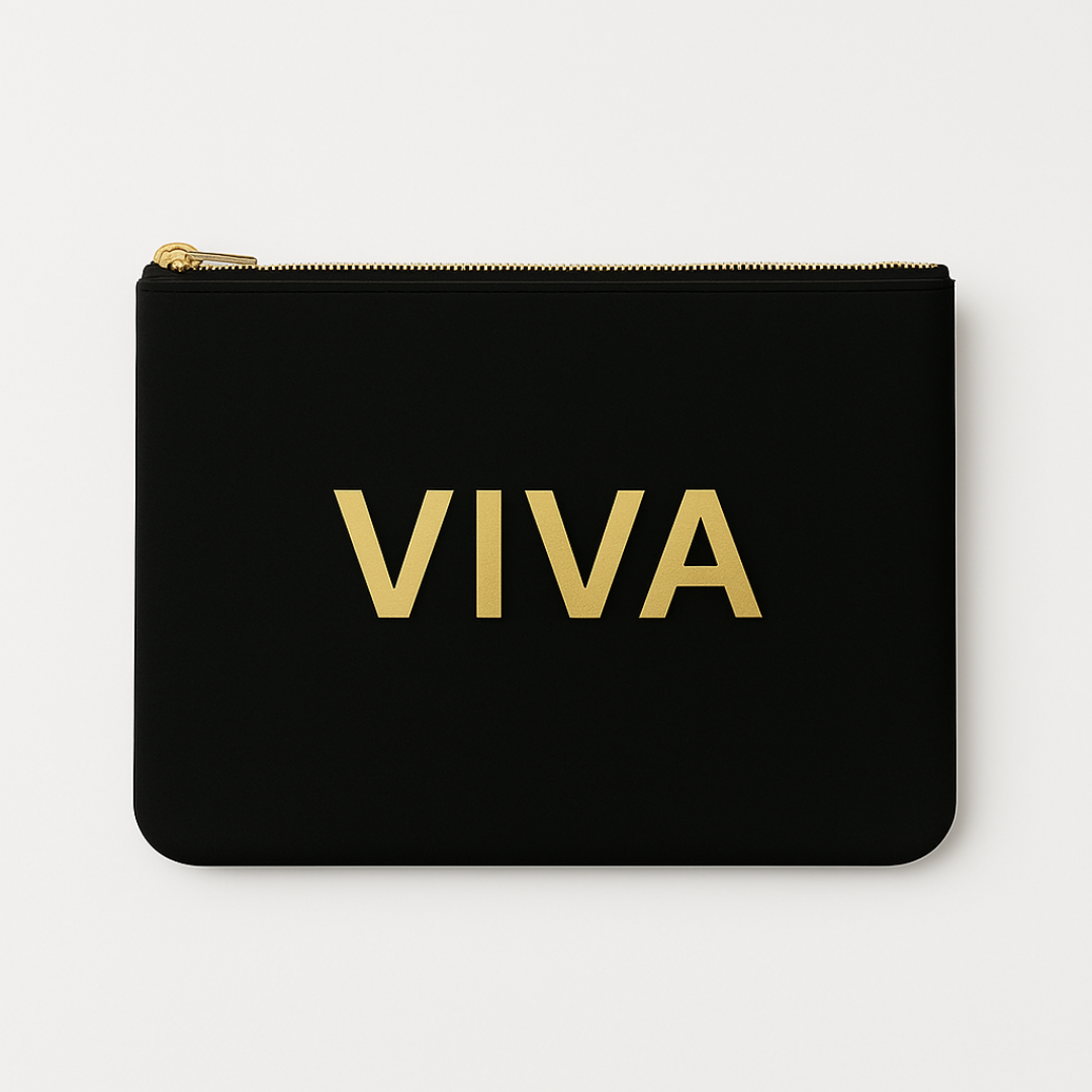 Viva Discreet Pouch in sleek black, compact organizer for essentials with a discreet design.