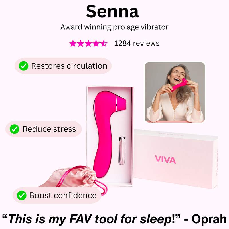 Senna Pro Age Premium Wellness Vibrator by Savvy-Viva in sleek design, featuring clitoral suction for stress relief and ener