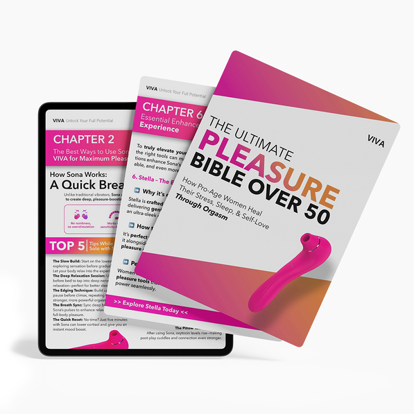 Ultimate Pleasure Bible ebook cover featuring wellness themes for women's intimate health by VIVA