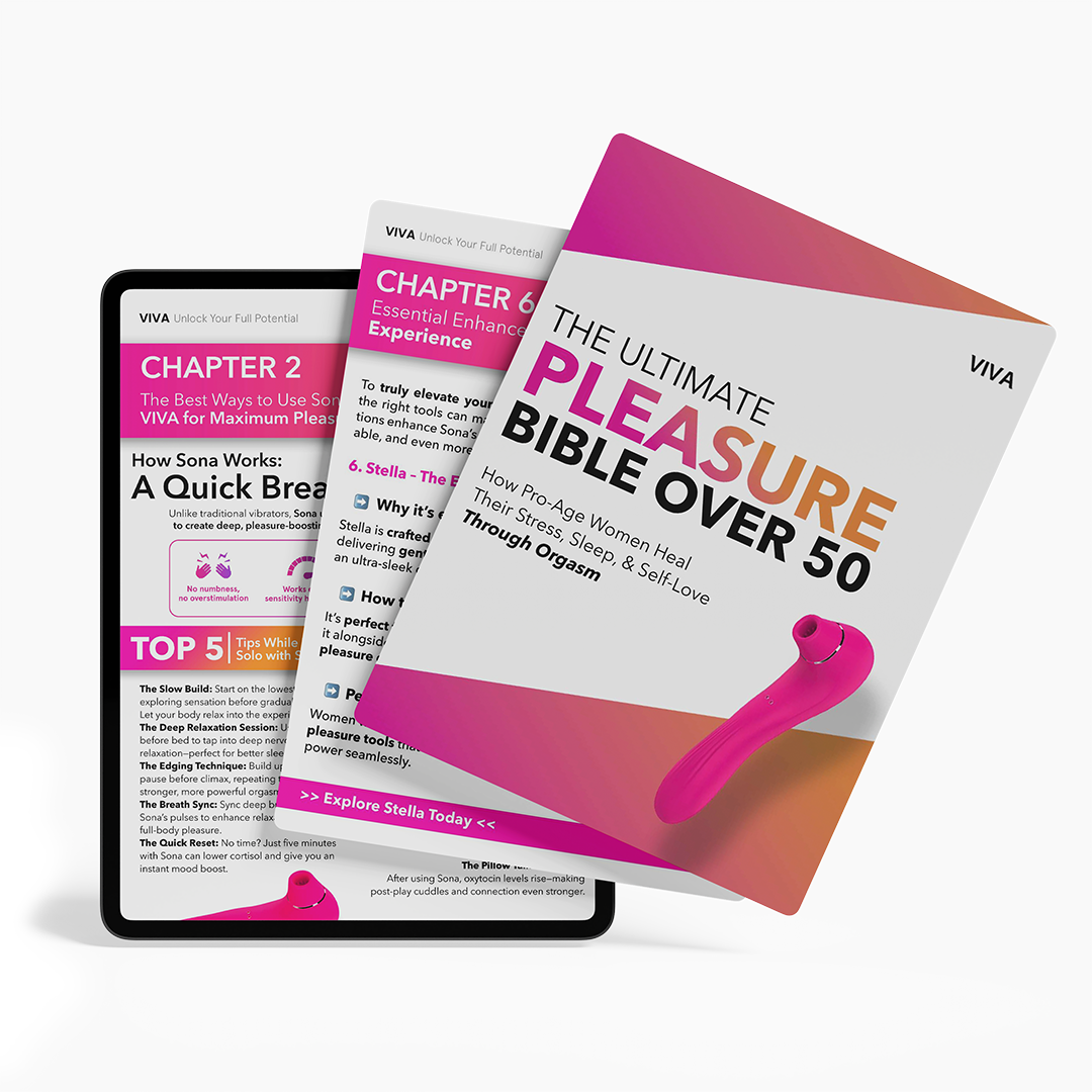 Ultimate Pleasure Bible ebook cover featuring wellness themes for women's intimate health by VIVA