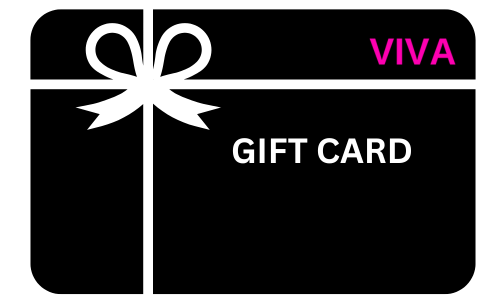 Black VIVA gift card with white bow design, ideal for any occasion, available in $25 denomination.