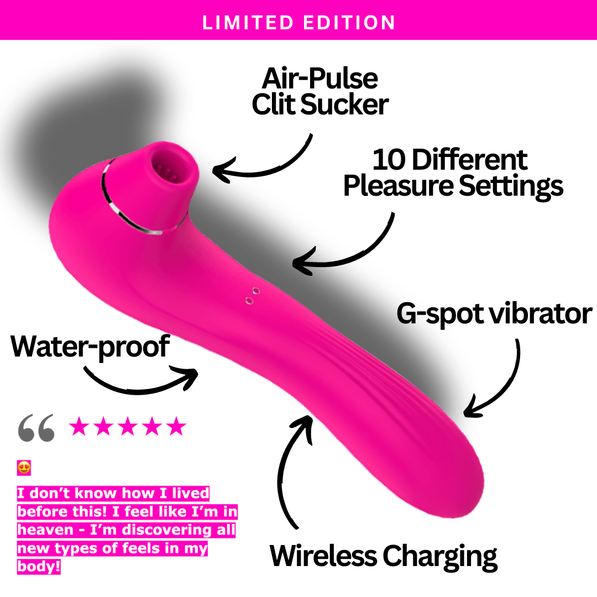 Pink dual-function vibrator and clitoral stimulator with 10 intensity levels by Savvy-Viva
