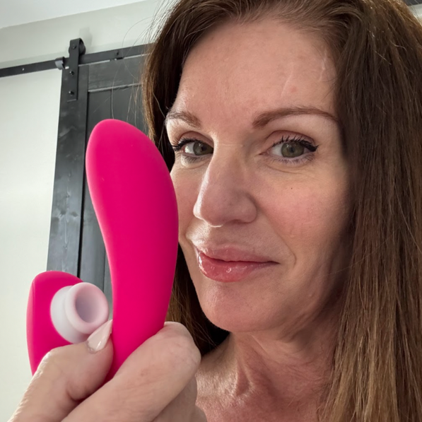 Savvy-Viva Donna Advanced Sonic Clitoral Stimulator & Vibrating Dildo in pink, featuring 9-speed settings