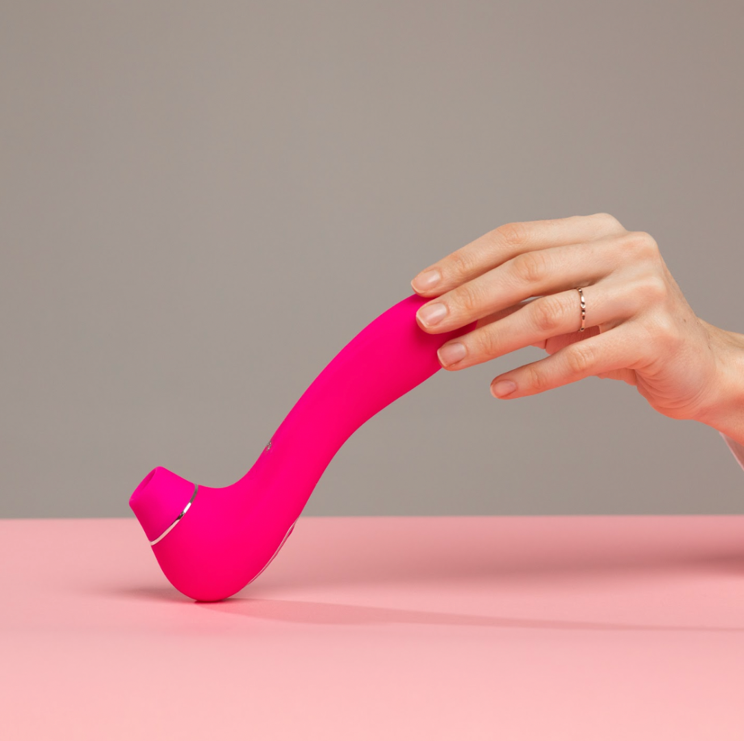 VIVA Intimate Couples Bundle featuring a pink clitoral stimulator, lube, and cleaner for enhanced intimacy.