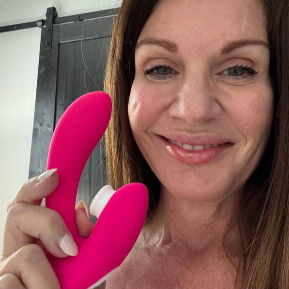 Pink dual stimulation toy from VIVA, featuring soft silicone and ergonomic design for intimate pleasure.