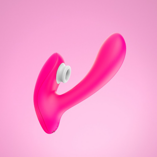 Pink vibrator with air pulse feature, part of VIVA's Ultimate Pleasure Bundle for dual stimulation.