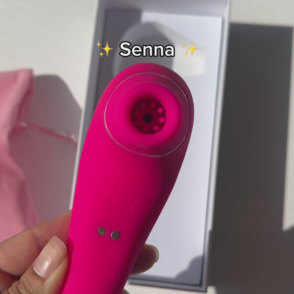 Senna Sonic Clitoral Stimulator + Vibrating Dildo Pink + Lube