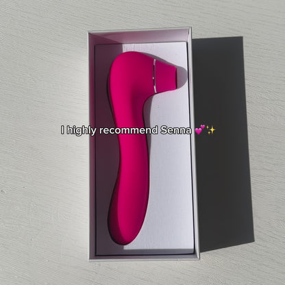 Senna Sonic Clitoral Stimulator + Vibrating Dildo Pink + Lube