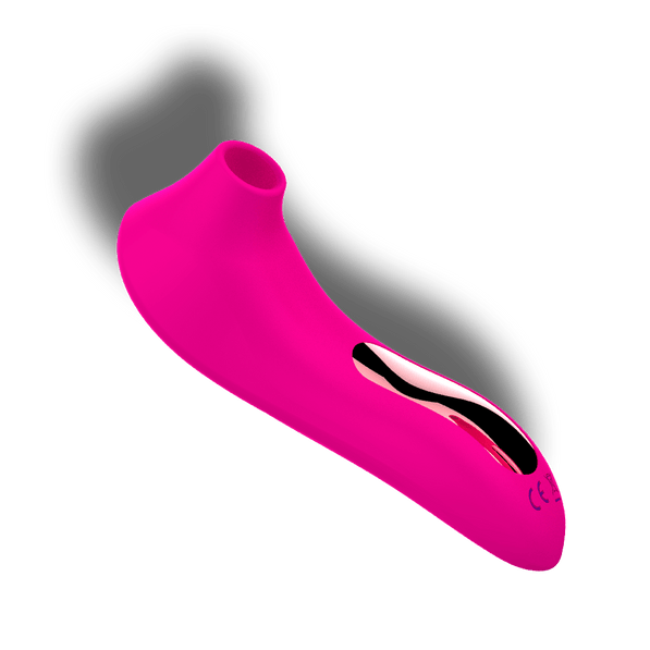 Milana pocket-sized clitoral stimulator in pink, featuring 4 intensity levels and 7 suction patterns by Savvy-Viva